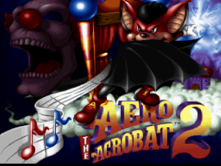 Aero the Acro-Bat 2 title screen for Super Nintendo